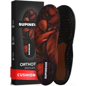 Work Boot Insoles for Men and Women - Low Arch Support - Effective Foot Pain Relief - All Day Comfort Orthotic Insoles - Shock-Absorbing Anti-Fatigue Shoe Inserts (S, Brown)