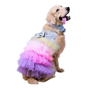 Puptail Dog Dress with Lovely Bow Puppy Dress Pet Apparel Dog Clothes for  Large Dogs and Cats L Multi Colored
