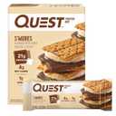 Quest Nutrition S'mores Protein Bar, 21g Protein, 4g Net Carbs, 1g Sugar, Gluten Free, Keto Friendly, 4 Count, Best By: 11/07/2025