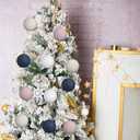 12 Pcs 4 Inch Neutral Textured Christmas Ball Ornament 4 Inch Vintage Matte Boho Cream Blue Pink White Plastic Christmas Ball Rustic Xmas Tree Ornaments Modern Home Decor for Holiday (Multicolored)