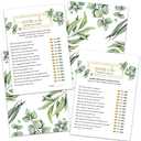 Hat Acrobat Guess Who Mommy or Daddy Baby Shower Game Cards - 50 Double-Sided Greenery Baby Shower Games Mommy or Daddy Game Cards