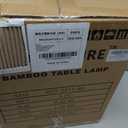 Boho Table Lamp, 17" Bamboo Bedside Lamp for Living Room