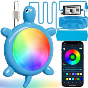 PRIORARE 22W Underwater Pool Lights, 5V Submersible Pool Light for Above Ground Inground Swimming Pools with APP Control Magnetic Led Pool Lights RGB Dimmable Timer IP68 Waterproof Music Sync (Blue)