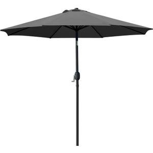 Sunnyglade 9' Patio Umbrella Outdoor Table Umbrella with 8 Sturdy Ribs (Grey), 9' Diameter, 6' Pole