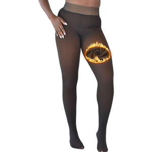 Fleece Lined Sheer Tights for Black Women, Sheer Fleece Lined Warm leggings, Faux Sheer Tights for Brown Skin
