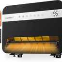 Givebest-Wall-Heater-for-Indoor-Use, 1500W Electric-Space-Heater, 120Vertical Oscillation, Works with Alexa, Adjustable Thermostat, Remote Control, 24H Timer, Easy-mounted Heater for Indoor Use, Black