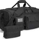 G4Free 3-in-1 Expandable 55L Duffle Bag for Travel Gym, Large Duffel Backpack for Men Women with Shoes Compartment, Black