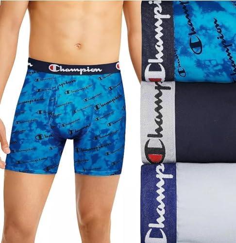 Champion mens Everyday Active Lightweight Stretch Variety Boxer Briefs - 3 Pack Size M