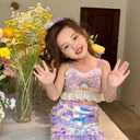 Toddler Mermaid Skirt Girls Sparkle Sequin Tail (5T, Purple)