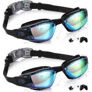 Aegend Swim Goggles for Kids Youth 3-14 Anti-Fog Anti-UV Comfort Fit Goggles for Swimming (Aqua & Aqua)