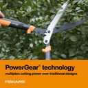 Fiskars 23" Hedge Shears, Hedge Clippers with PowerGear2 Technology that Multiplies Power for Less Effort, Garden Shears with SoftGrip Handles and Shock-Absorbing Bumpers