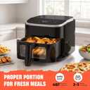 OLIXIS 4QT Air Fryer with Visible Window, 1500W Digital Touchscreen Air Fryer with 8 Presets, Auto Shut Off & Nonstick Dishwasher Safe Basket, 60-Min Timer, Max 400°F