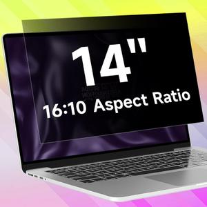 14 Inch 16:10 Laptop Privacy Screen Filter, Anti Blue Light Glare & Anti Scratch Computer Privacy Shield for 14" with 1920x1200 Aspect Ratio Laptop