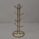 Spectrum Diversified Euro Kitchen Countertop 8-Cup Mug Holder Tree, Coffee Cup Holder with 8 Hooks, Gold