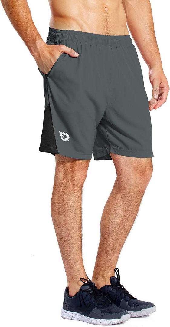 baleaf Men's 7" Running Shorts with Mesh Liner Zipper Pocket for Athletic Workout Gym (XL)