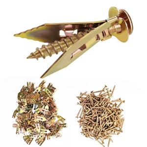 200 PCS Zinc Plated Steel Self-Drilling AnchorsSelf Drilling Drywall Anchors Easy Application No Drill or Holes in Wall (100 PCS Steel Anchors 0.47X1.18inch and 100 PCS zinc Screw)