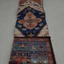 Beeiva Oriental 3x5 Washable Rug, Boho 3x5 Entryway Dorm Rug with Non Slip Backing, Vintage Tribal Medallion Low Pile Bedroom Mat for Front Door Entry Indoor Space (Rust/Navy Blue)