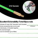 FTIHTRY 14FT Fiberglass Running Electrical Wire Glow Rods Wire Pulling with 8 Different Attachments, Fish Rods Electrical Kit and Fish Tape Wire Puller