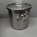 304 stainless steel food storage containers with lids lock clips airtight container large airtight for rice flour sugar grain coffee bean storage containers Kitchen jar (3.17gal/12L) (3.17gal)