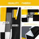Yellow 100% Blackout Curtains for Bedroom 96 inch Length 2 Panels Set White Grey Modern Abstract Geometric Black Out Curtains Insulated Room Darkening Window Drapes for Living Room, 42Wx96L