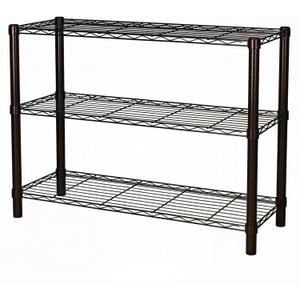 Standing Shelving Units, 36" W x 14" D x 32" H Metal Storage Shelves, Adjustable Carbon Steel Wire Shelving Rack Display Shelf for Garage Bathroom Kitchen Home Office (3-Tiers, Black)