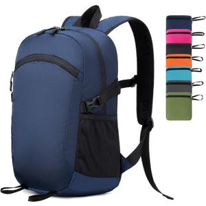 Lightweight Hiking Backpack 30L Packable Foldable Daypack Collapsible Travel Bag Water-Resistant for Women Men (Navy Blue), Large