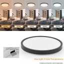 TALOYA 4-Pack 15.8" LED Flush Mount Ceiling Light Fixture,24W 5CCT,Black