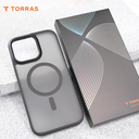 TORRAS for iPhone 16 Pro Case Translucent Matte Black | Compatible with MagSafe, Military Grade Drop Protection, Stronger Magnetic, Shockproof Airbag, Camera Control, Color Buttons, Slim Anti-Scratch
