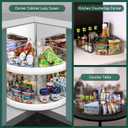 JEISSLIA Lazy Susan Cabinet Organizer Bins for 26"/ 28"/ 32" Diameter Corner Organizer, Plastic Cabinet Storage Bin, 1/8 Wedge - Food Safe, BPA Free, with Non-Slip Pads (for 28" Diameter, 6 Pack)