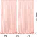 8x10FT Pale Pink Backdrop Curtains for Wedding Parties, Wrinkle Free Polyester Photography Backdrop Drapes for Wedding Baby Shower Birthday Parties Stage Background Stand Decorations 4x10ft,2 Panels