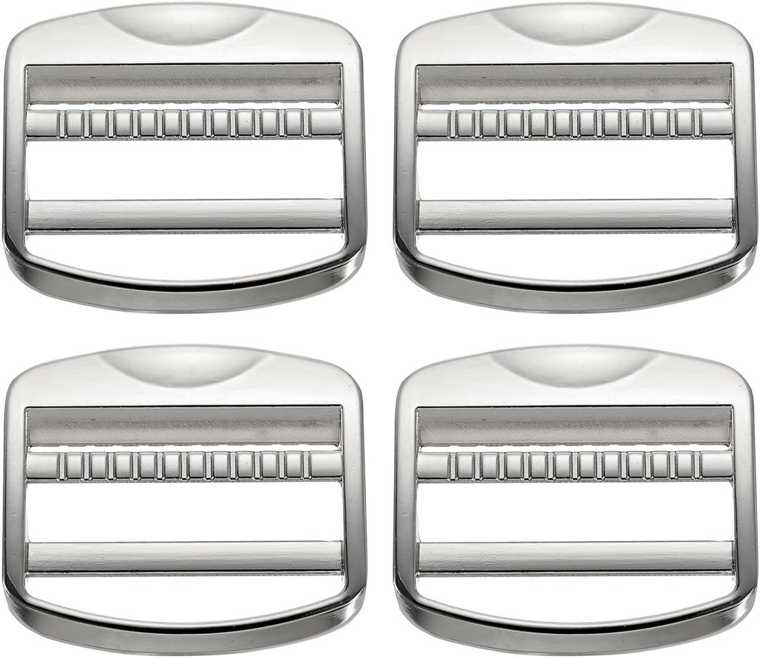4 Pack Metal Ladder Lock Buckle | Tri-Glide Slider Buckle Adjustable, Strap Buckle Zinc Alloy for Backpack
