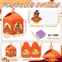 VIHOSE 16 Sets Thanksgiving Turkey Crafts Fall Thanksgiving Tissue Paper Lanterns Craft Kits Bulk Make Your Own Autumn Harvest Party Suncatchers Ornament for Home Fall Theme Party Favors