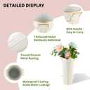 Entjor Galvanized Flower Bar Buckets with Handles 8 Pcs 9 Inch Tall Metal Bucket for Flower Supplies, Home Decor, Wedding Centerpiece, Table Decorations, Outdoor Unbreakable Tin Vase