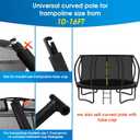 Trampoline Curved Pole Replacement, Universal Curved Enclosure Pole for 10-16ft Frame, with Plastic T Connector, Mounting Hardware, Foam Cover
