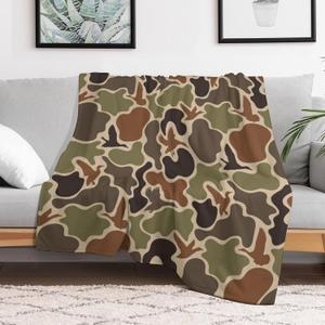 Soft Throw Blanket Duck Hunter Camouflage Lightweight Cozy Warm Blankets for Couch Sofa Bed for Adults Gift 50X60in (Style-43)
