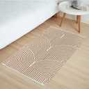 Tiffasea Indoor Door Mats, Front Door Mat 2'x3' Machine Washable Small Area Rug, Cotton Woven Indoor Outdoor Rugs Reversible Floor Mats for Bedroom/ Bathroom/ Kitchen/ Entry, Brown