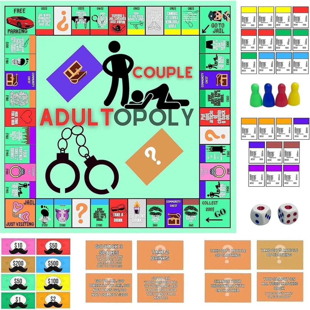 Couple Board Game, Couple Conversation Cards, Board Game Props for Date Night
