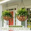 3 x 4 Pack 14 Inch Hanging Planters for Outdoor Plants, Black Metal Wire Hanging Flower Baskets with Coco Coir Liner, Large Hanging Plant Pots for Garden, Patio, Balcony, Indoor Home Decor