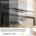 PRESDE 48 Inch Bathroom Light Fixtures Black Vanity Light Bar LED Modern Bath Lighting Over Mirror 5CCT