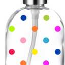 Simple Glass Soap Dispenser with Rust Proof Pump,Kitchen Dish soap Dispenser for Kitchen Shower, Round Dot