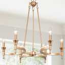 classy leaves Chandeliers for Dining Rooms, Chandeliers Modern, 6 Light Gold Chandelier Light Fixture for Living Room, Bedroom, 25" W x 25" L x 26.8" H