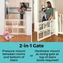 Toddleroo by North States - Supergate Ergo Baby Gate: Plastic Baby Gate for Stairs & Doorways - Adjustable Indoor Safety Gate - Made in USA - 26 to 42 Inches Wide - 26 Inches Tall - Ivory