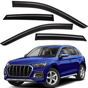 Lightronic Extra Durable Outside-Mount Auto Vent Window Visors, Fits 2018-2025 Audi Q5, UV Protection Rain Guards, Original Wind Deflectors, Smoke, 4-Pcs