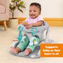 Bright Starts Learn-to-Sit Baby Floor Seat, 2-Positions Grow with Infant, Portable Baby Chair, Includes Sensory Toys, Unisex, 4-12 Months, Gray