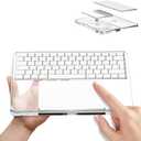 Transparent Acrylic Keyboard Stand and touchpad Tray pad Suitable for Second and Third Generation Apple Magic Keyboards and Apple Magic touchpads, Comfortable to Relieve Wrist Pain Hand Rest