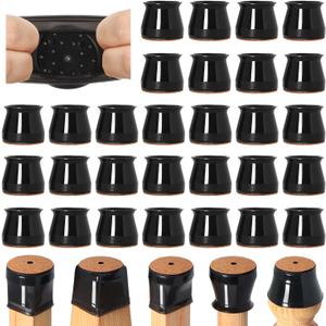 32 Pcs Chair Leg Floor Protectors for Hardwood Floors Silicone Covers to Protect Wood Tile Floors Felt Bottom Furniture Leg Caps Anti-Scratch Reduce Noise (Fit:1.3"-2")