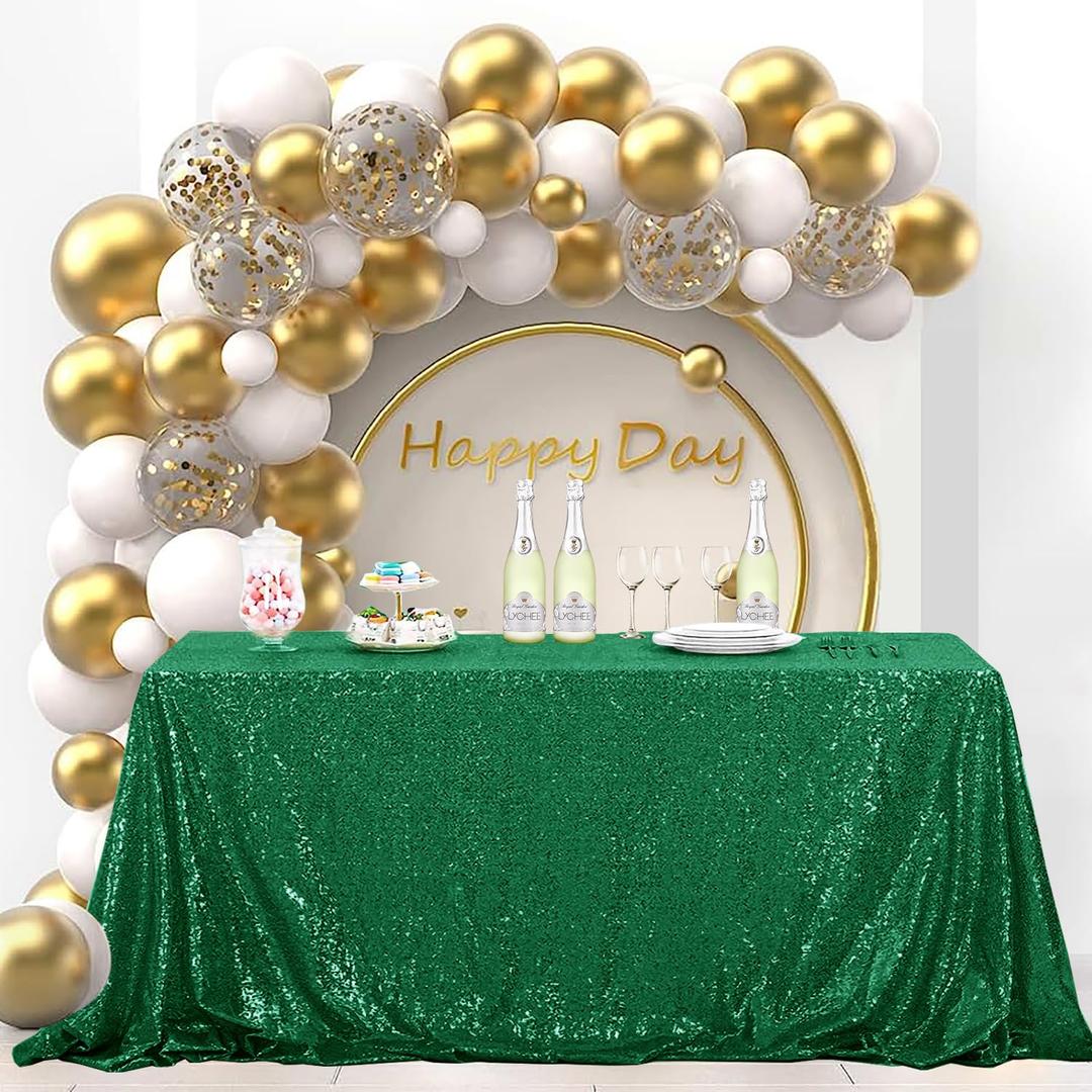 OQSQ Red Sequin Tablecloth 50x80 inch, Glitter Drape Table Cloth, Sparkle Sequence Table Overlays for Thanksgiving Day Wedding Birthday Party Baby Bridal Shower