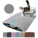 Cat Litter Mat, 24x18 Inches Large Double Layer Honeycomb Cat Litter Trapping Mat, Non Slip Waterproof Urine Proof Cat Litter Box Mat for Floor, Kitty Litter Rug, Cat Supplies, Gray