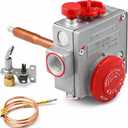 110-326 Gas Water Heater Control Valve, Natural Gas Water Heater Thermostat Built-In Non-Circulating Energy Cut-Off (ECO) System Water Heater Replacement Parts with 1-3/8" Shank
