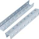 2 PCS 15-3/8" U Shaped Splice Fittings Strut Connector, External Channel Coupler, Fit 1-5/8" Strut Channel, Steel Electrogalvanized, 6 Gauge